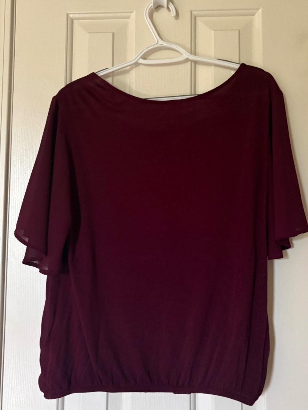 Soho Jeans Size Medium Mixed Media Burgundy Top - Picture 3 of 5